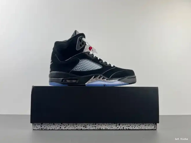 1st Kicks Shoes Jordan Air HF3975-001 5 Reimagined Metallic Black 0607